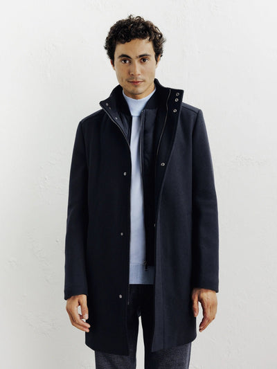 Manteau ville en laine marine - IZAC