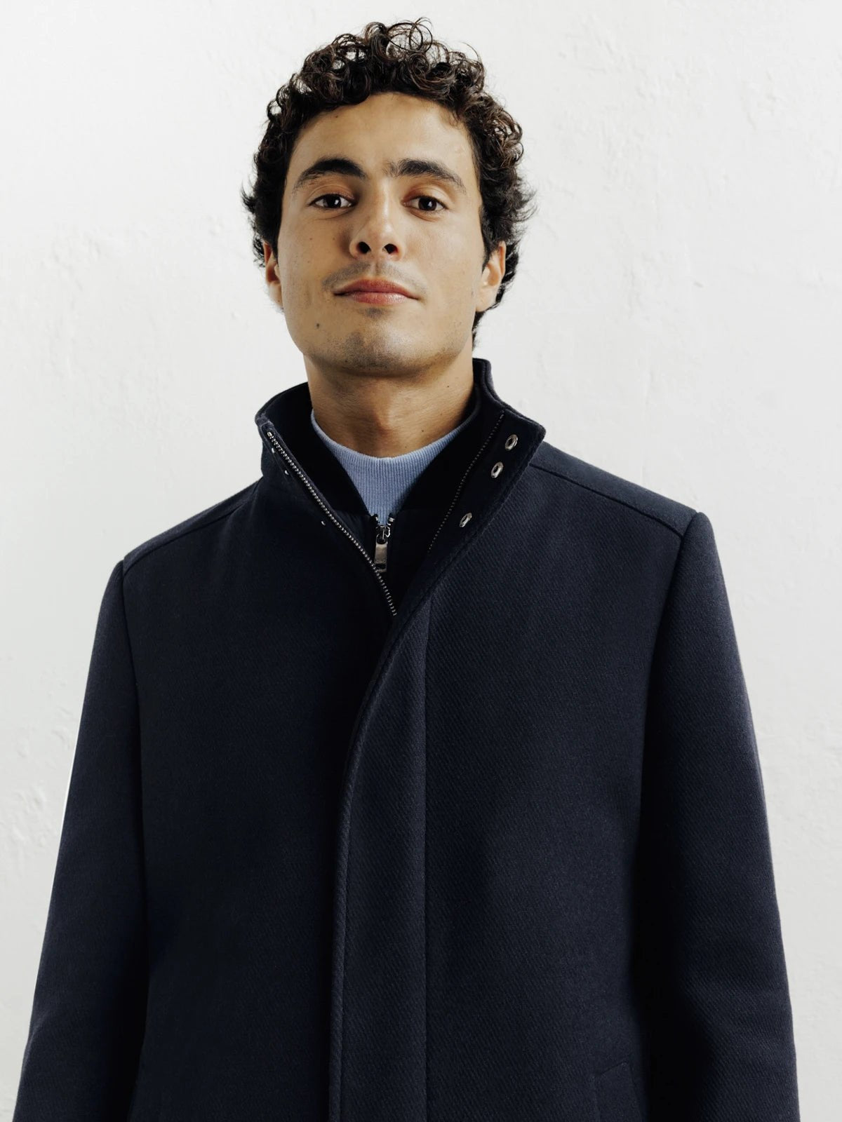 Manteau ville en laine marine - IZAC