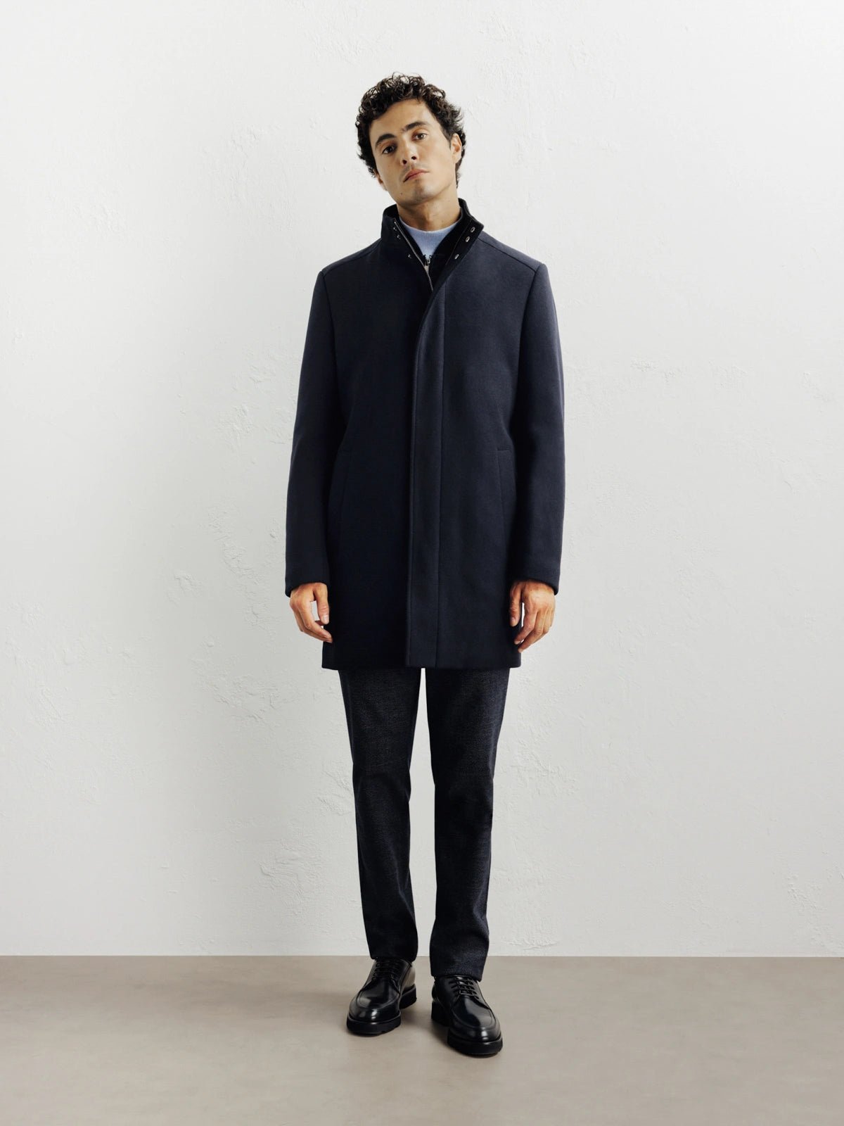 Manteau ville en laine marine - IZAC