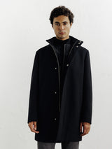 Manteau ville en laine noir - IZAC