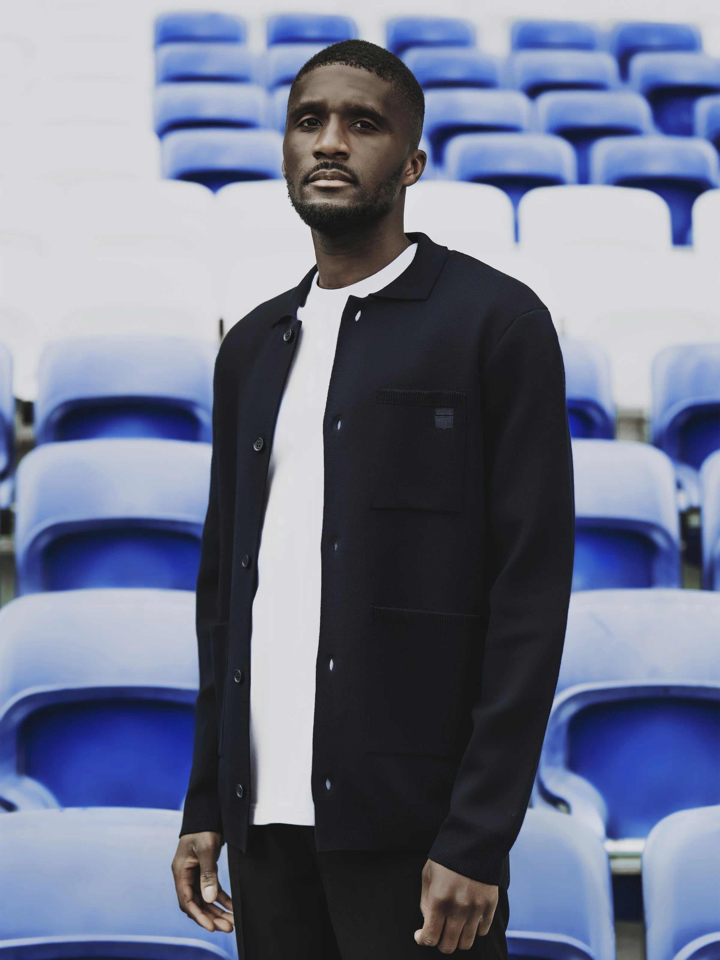 Cardigan surchemise en maille boutonné marine - IZAC