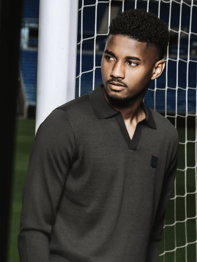 Pull col polo ouvert anthracite - IZAC