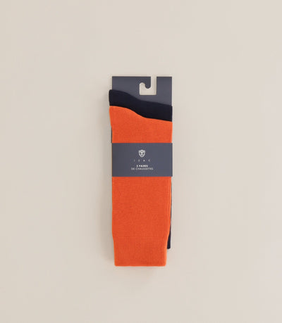 Pack de 2 chaussettes orange - IZAC