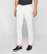 White slim slack pants