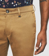 Pantalon chino satin CAMEL - IZAC