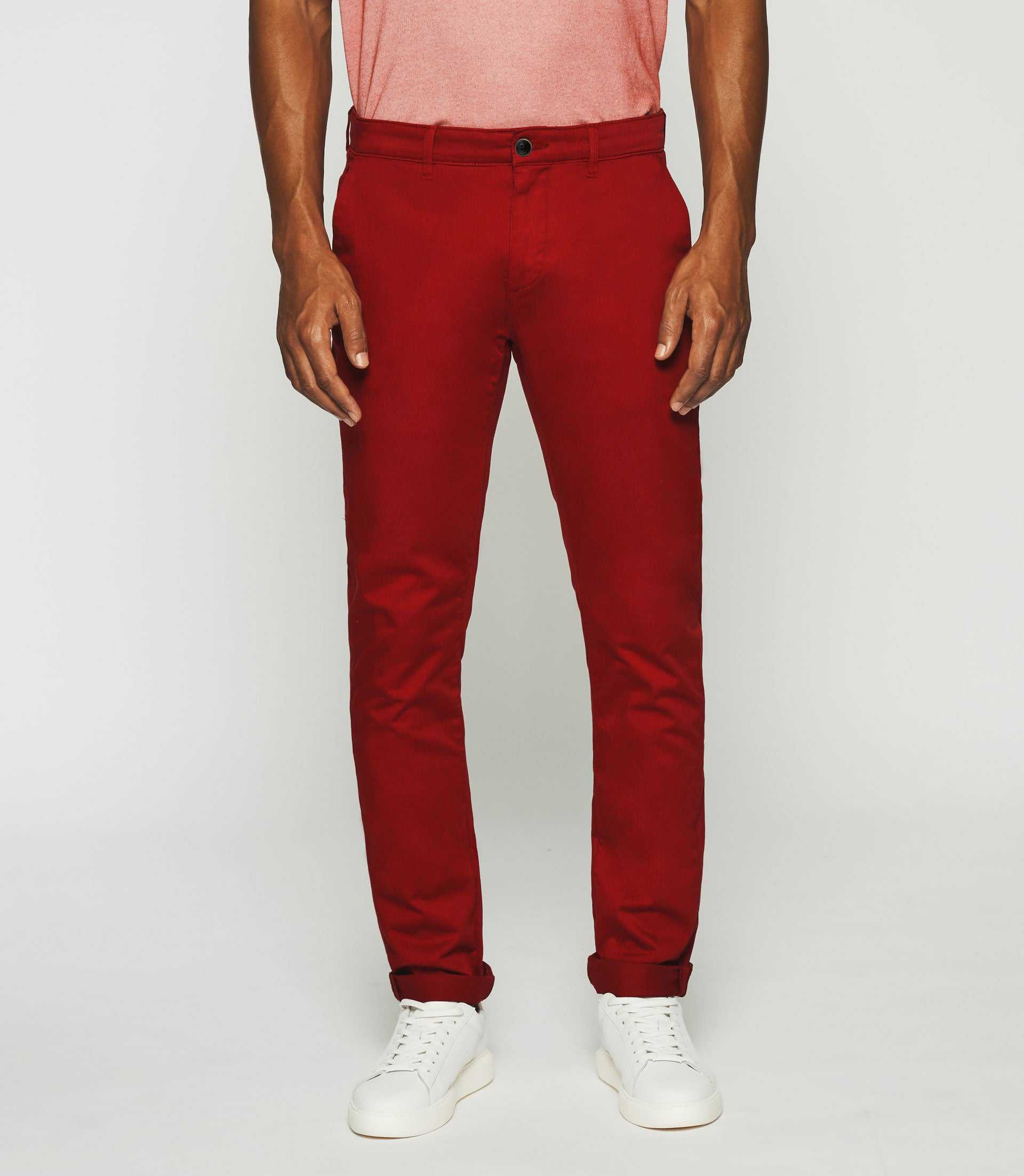 Chino satin rouge