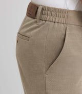 Beige elastic size chino pants