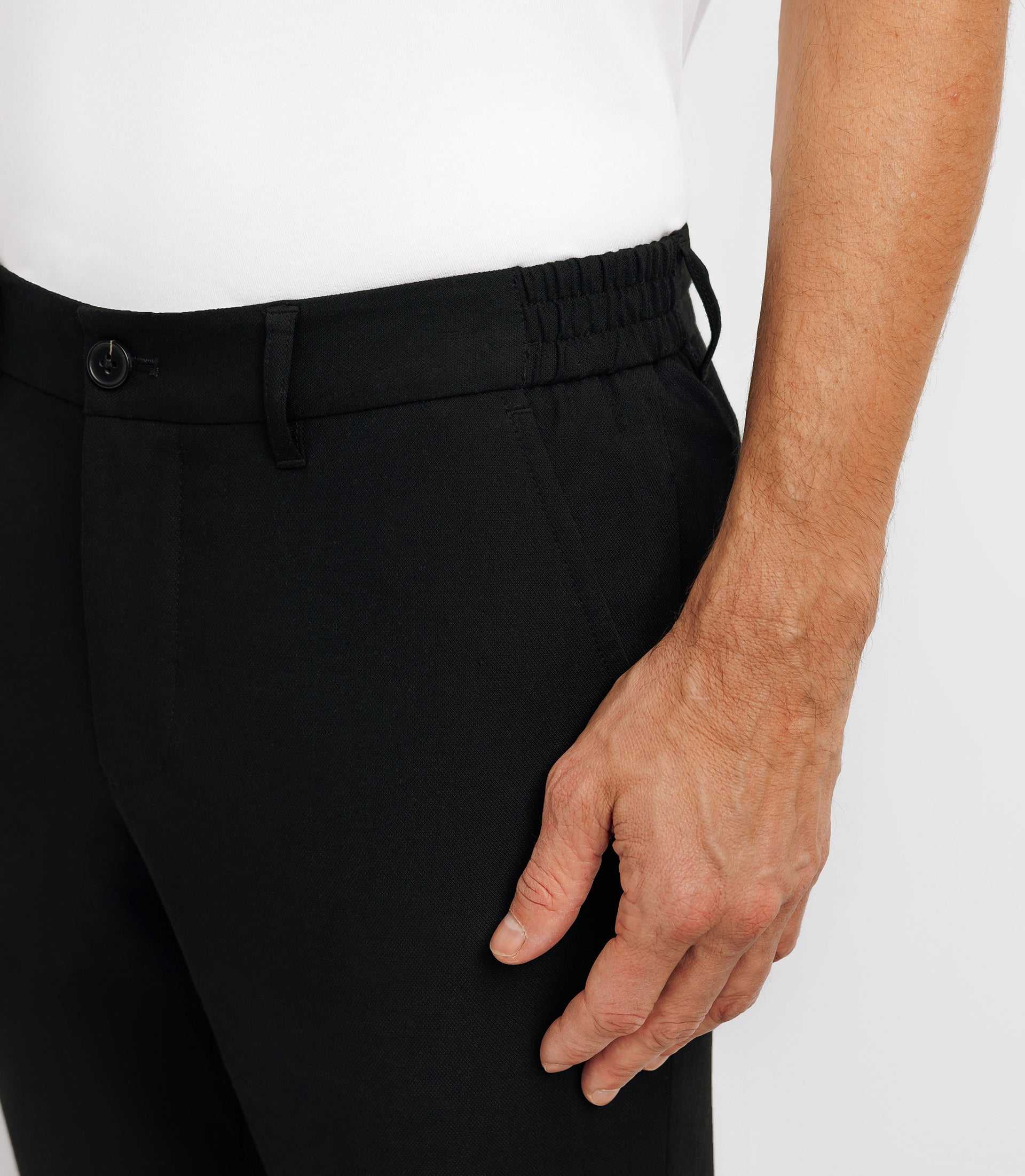 Pantalon chino taille élastique noir