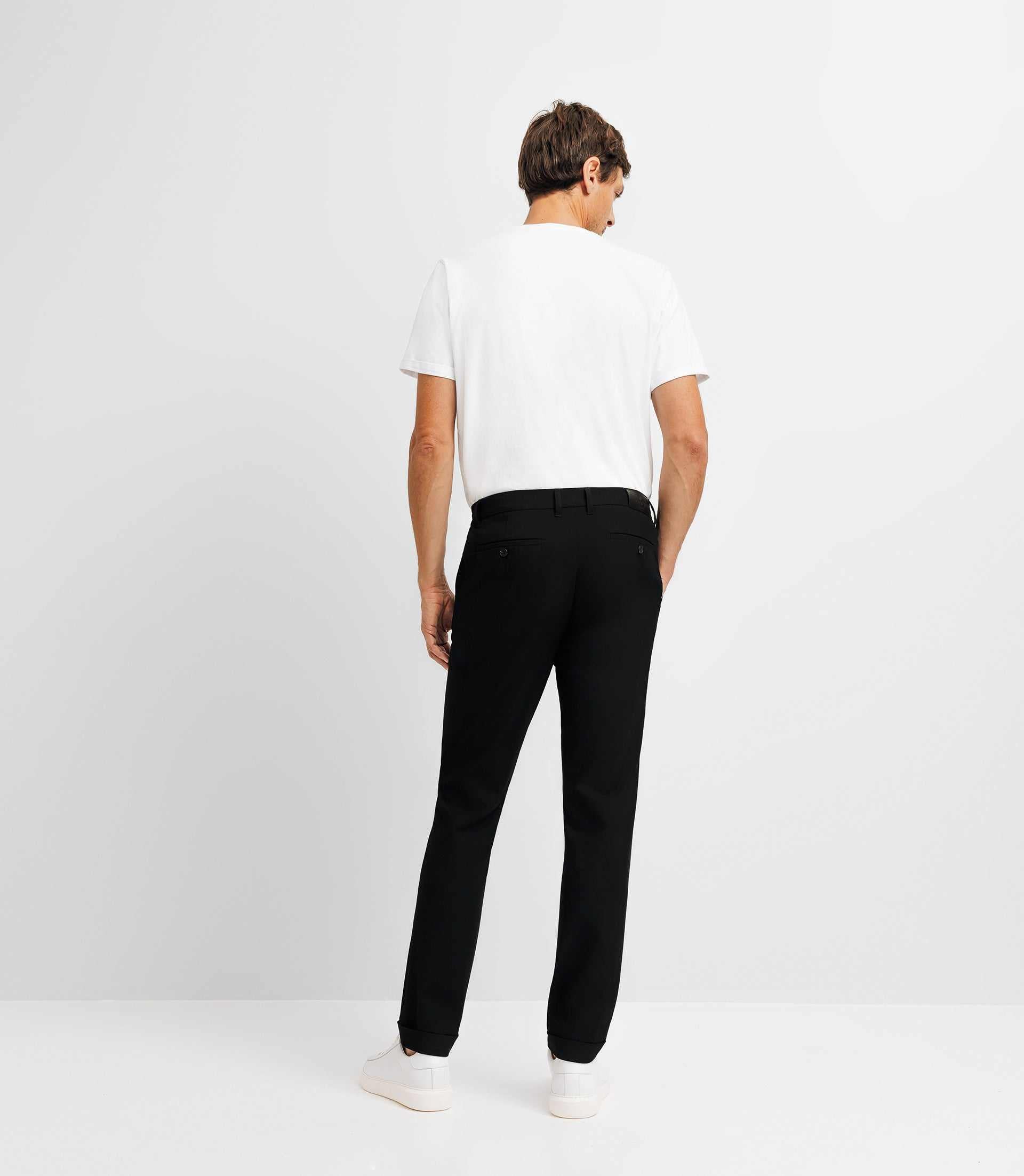 Pantalon chino taille élastique noir