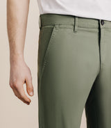 Khaki stretch cotton pants