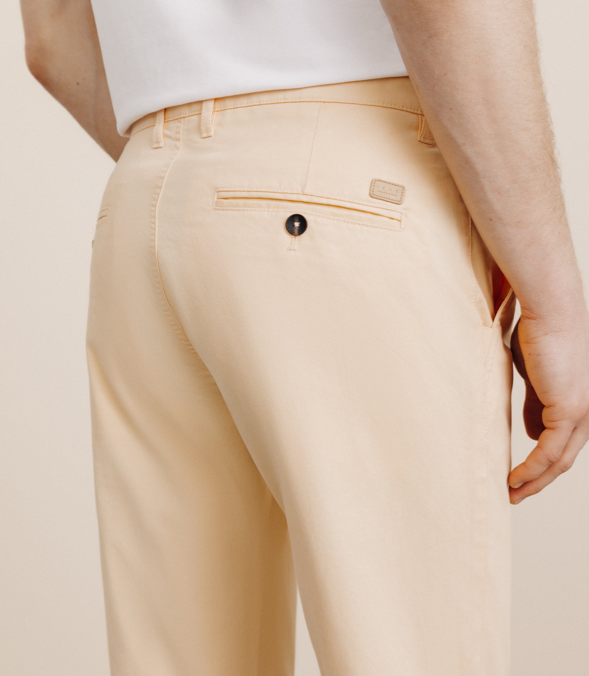 Pantalon en coton stretch pêche