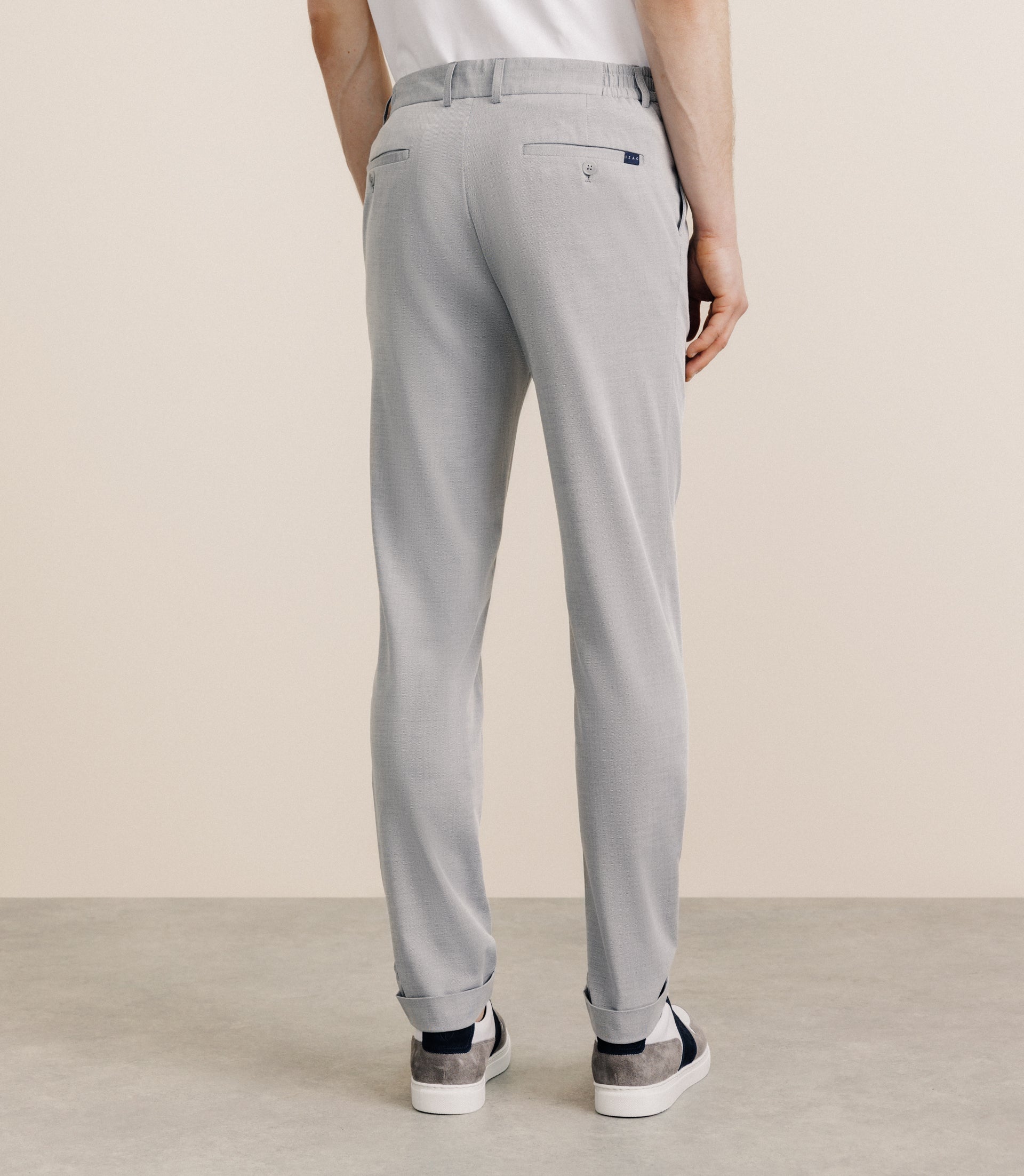 Pantalon élastiqué gris