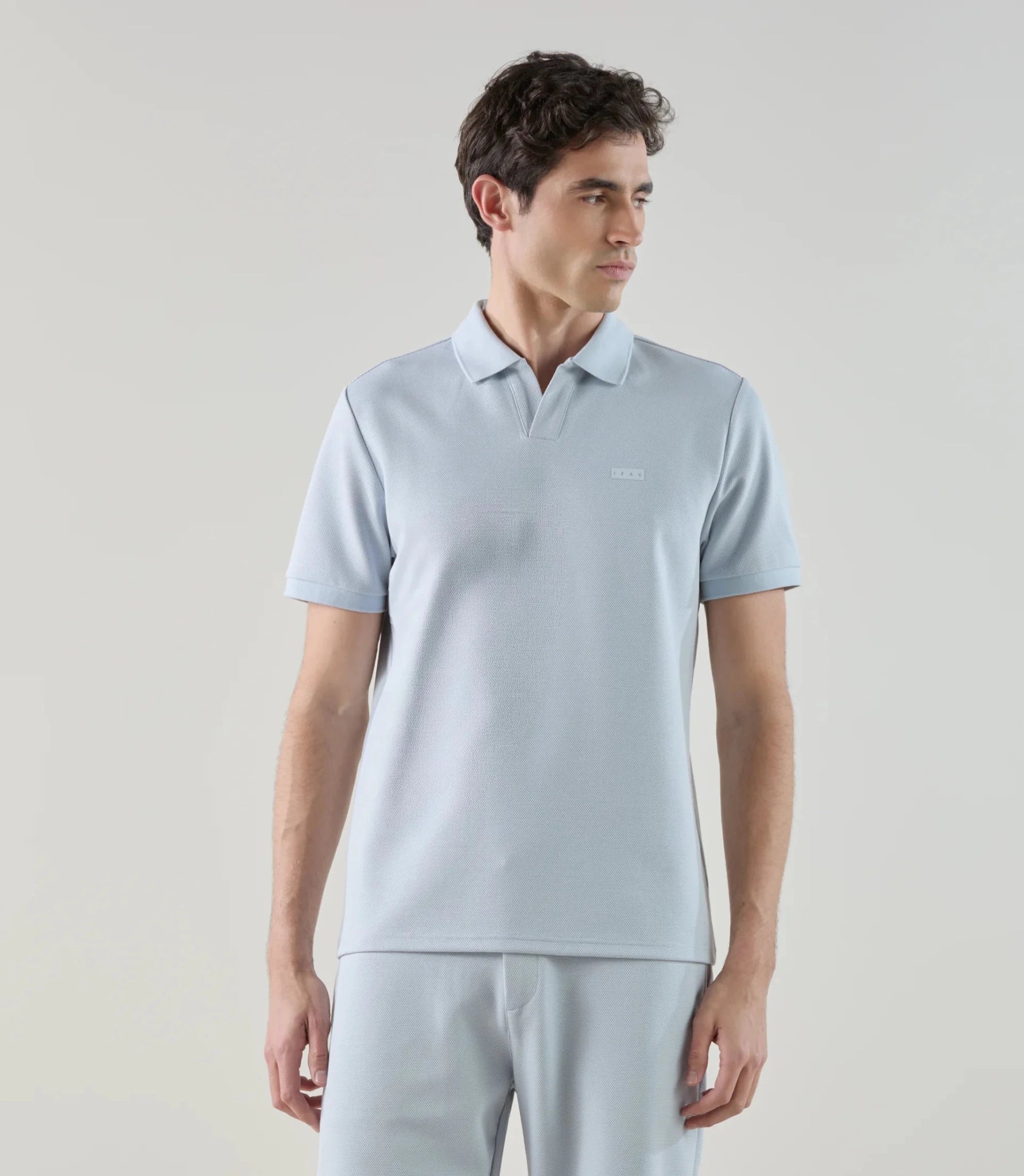 Polo col ouvert à manches courtes ciel - IZAC