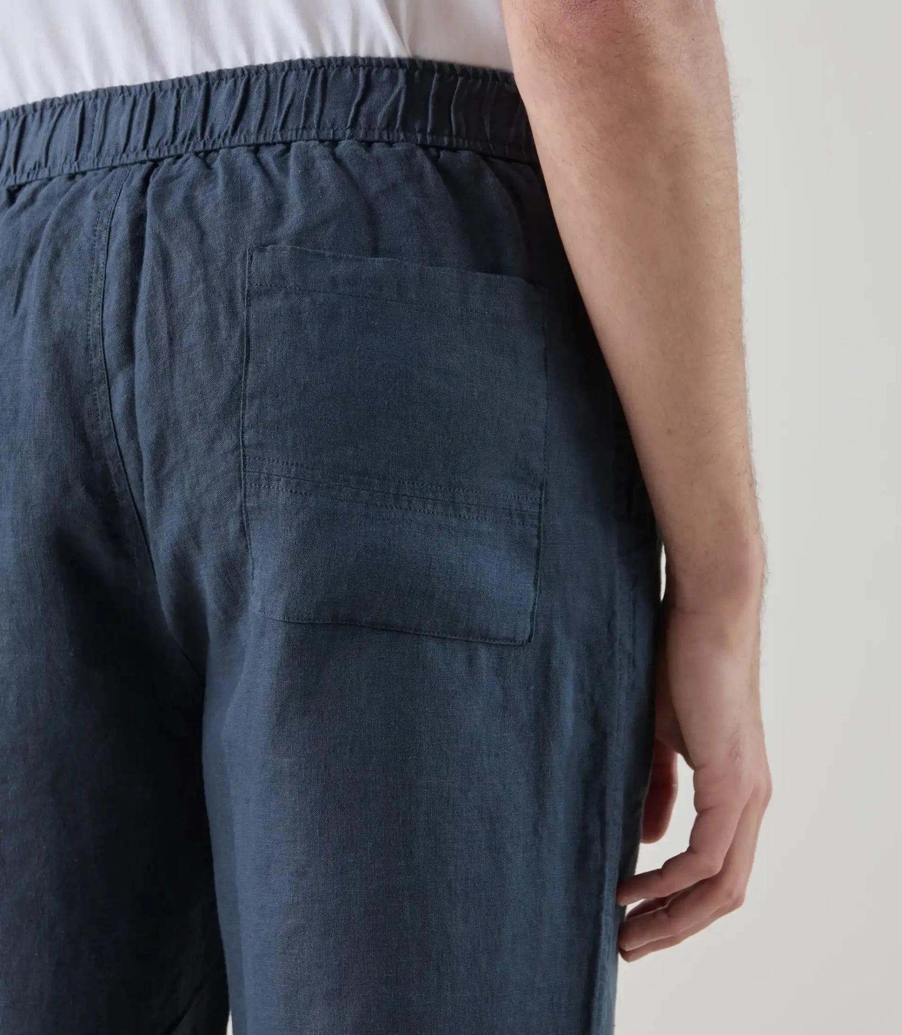 Pantalon casual 100% lin marine - IZAC