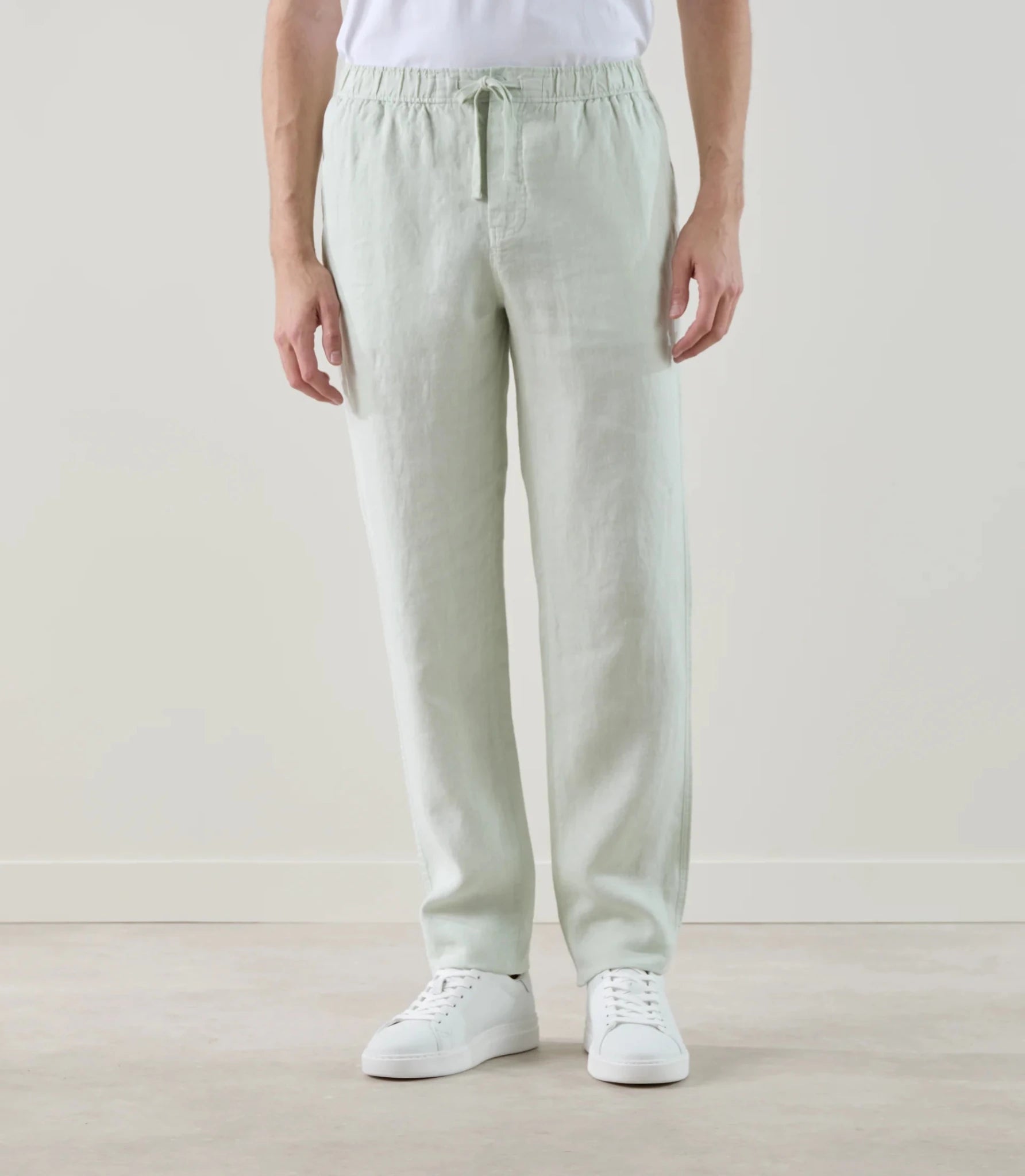 Pantalon casual 100% lin vert clair - IZAC