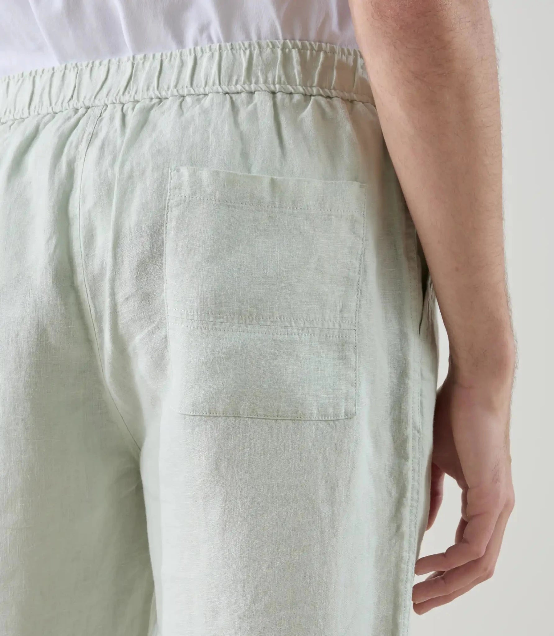 Pantalon casual 100% lin vert clair - IZAC