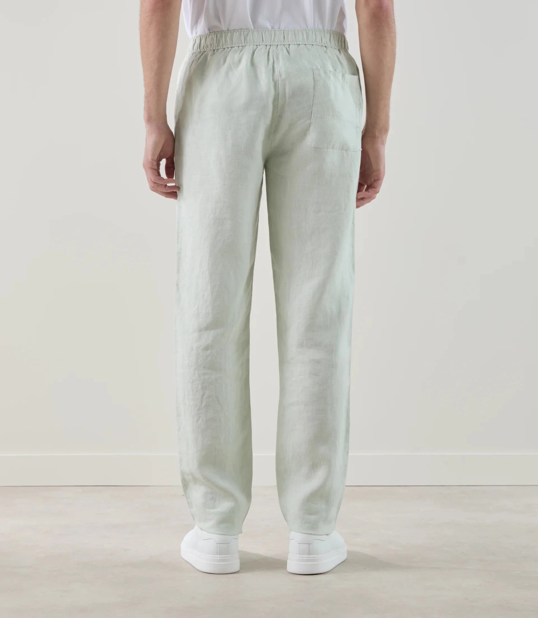 Pantalon casual 100% lin vert clair - IZAC