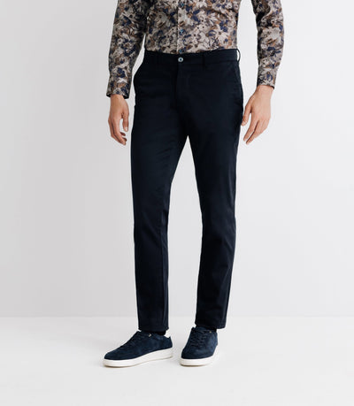 Pantalon chino satin marine - IZAC