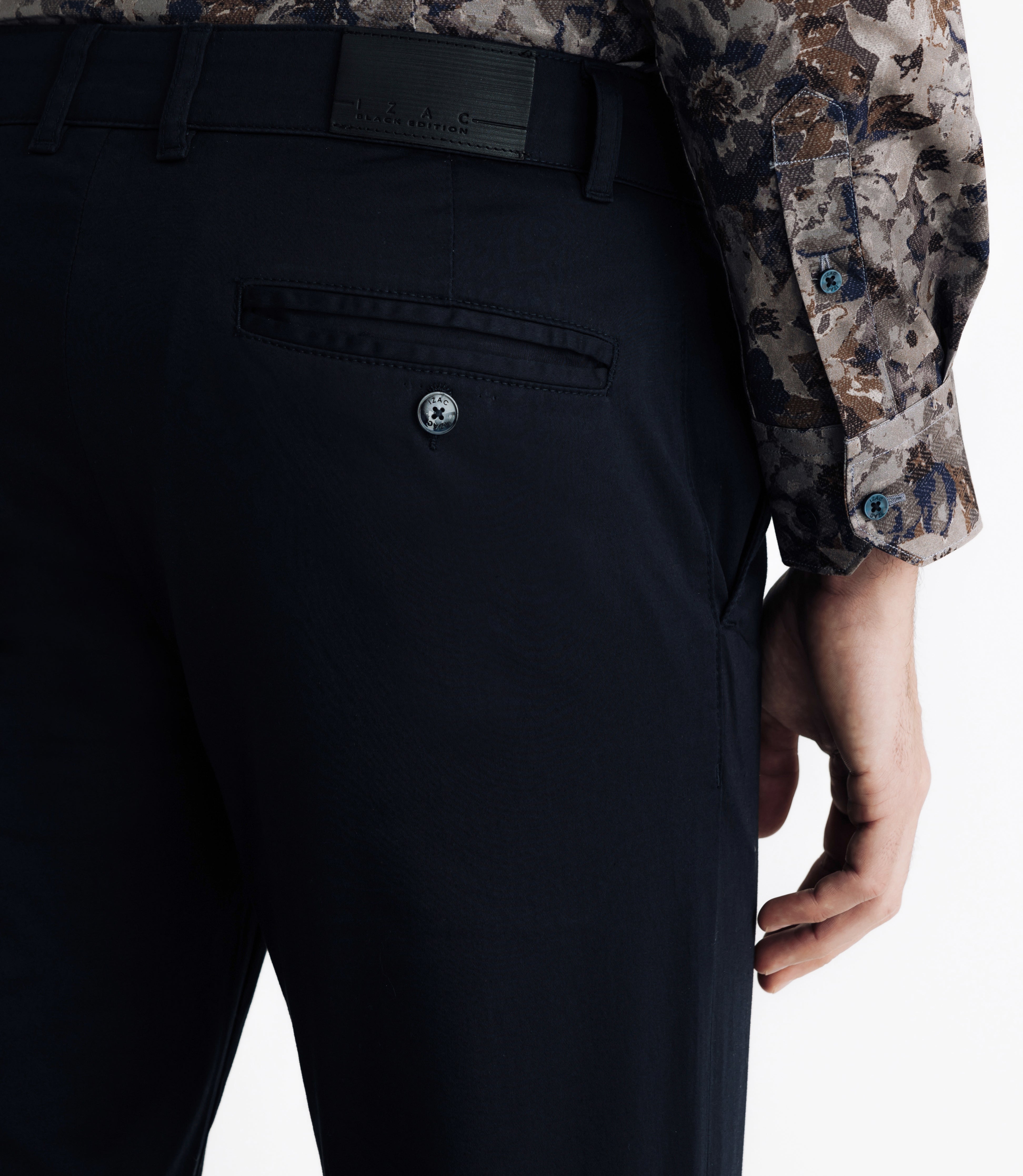 Marine satin chino pants