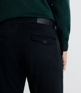 Black satin chino pants