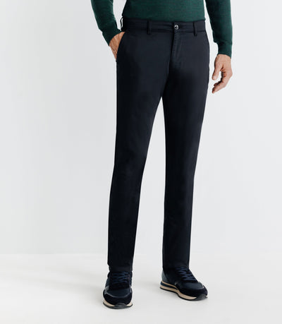 Pantalon chino satin noir - IZAC