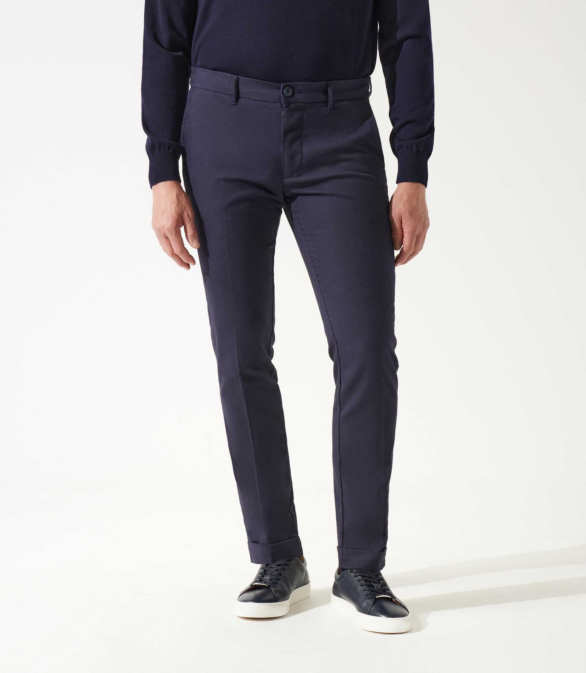 Pantalon chino taille élastique marine VTWILL IZAC