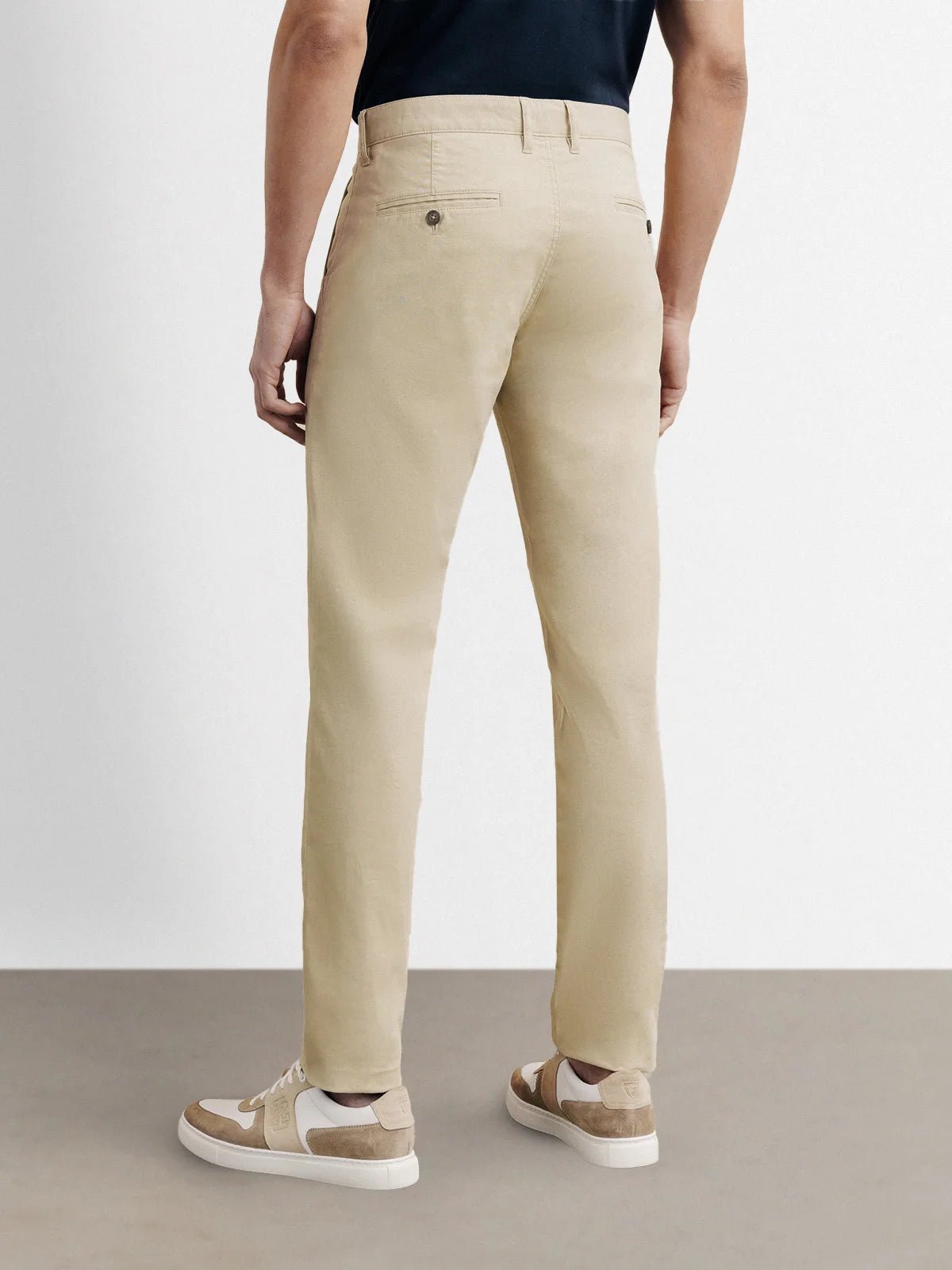 Pantalon coton stretch beige fonce - IZAC