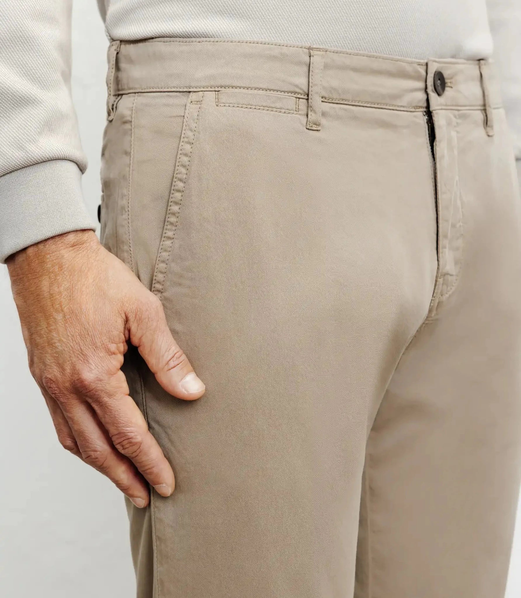 Pantalon coton stretch taupe - IZAC