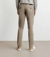 Taupe stretch cotton trousers