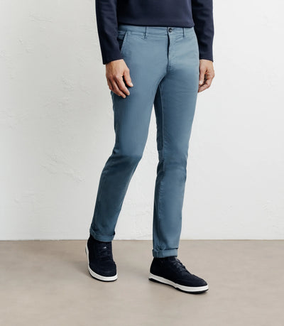 Pantalon coton stretch bleu canard - IZAC