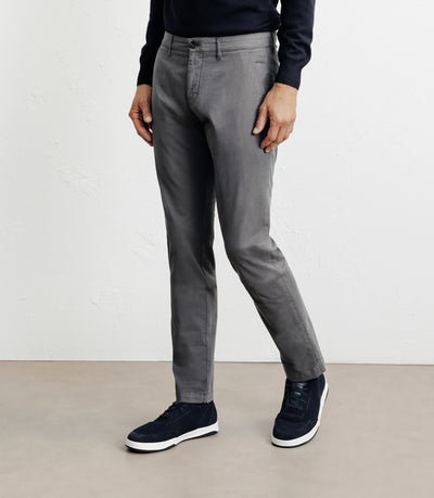 Pantalon coton stretch châtain - IZAC