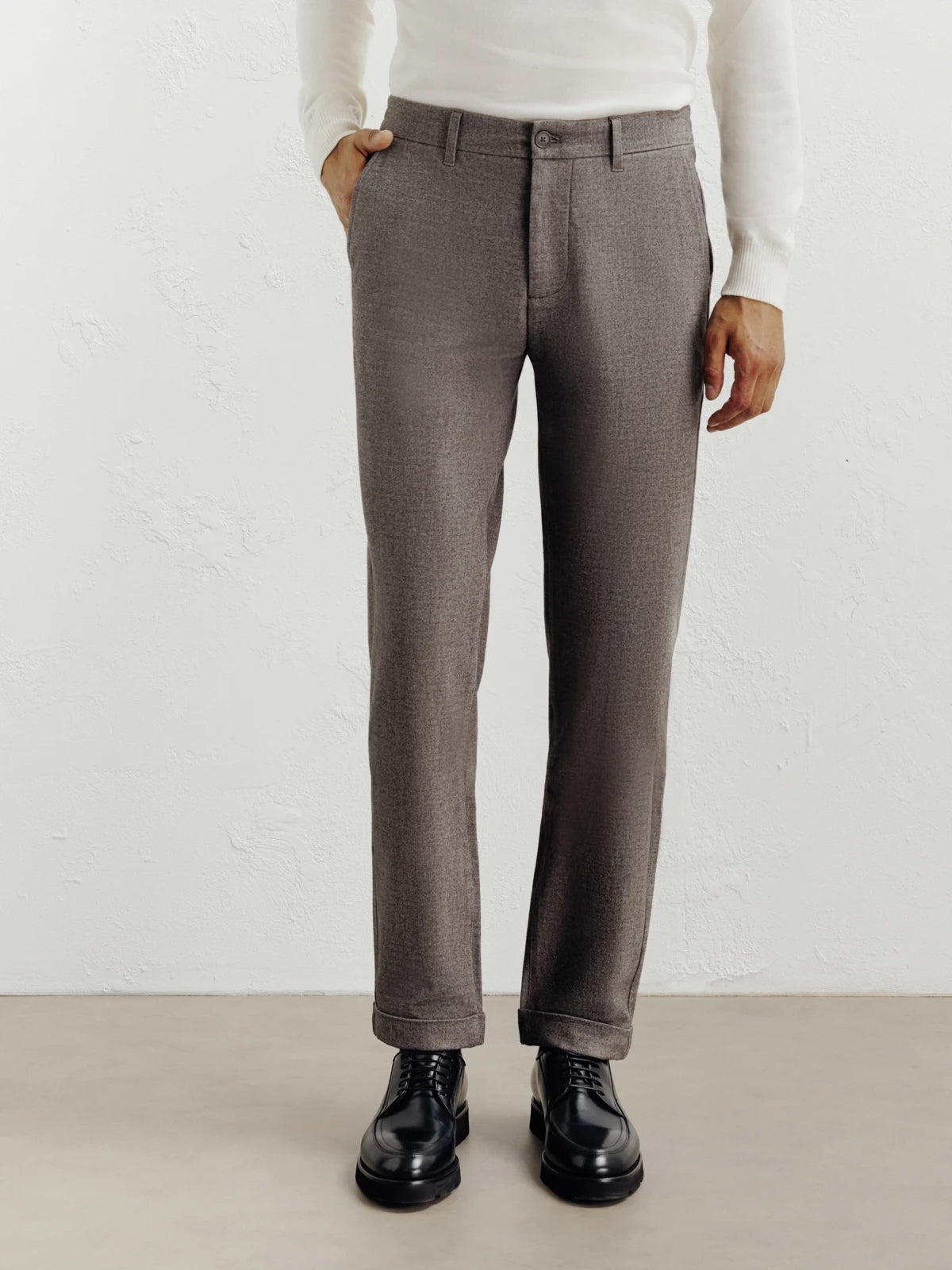 Pantalon flanelle chocolat - IZAC