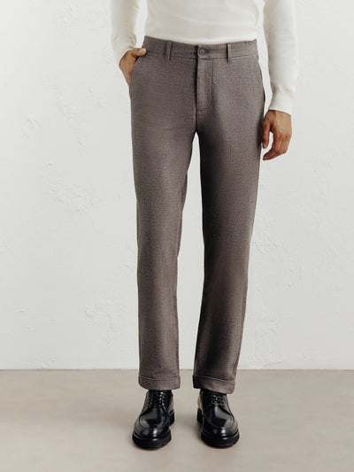 Pantalon flanelle chocolat - IZAC