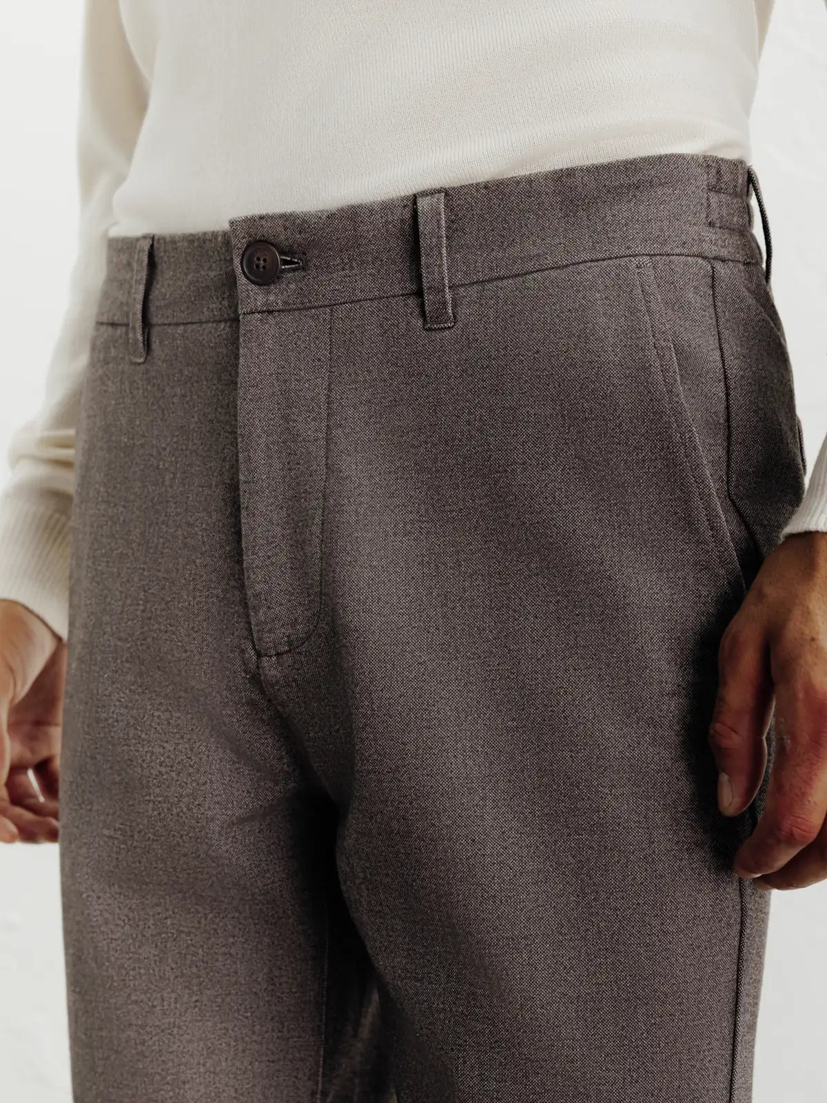 Pantalon flanelle chocolat - IZAC