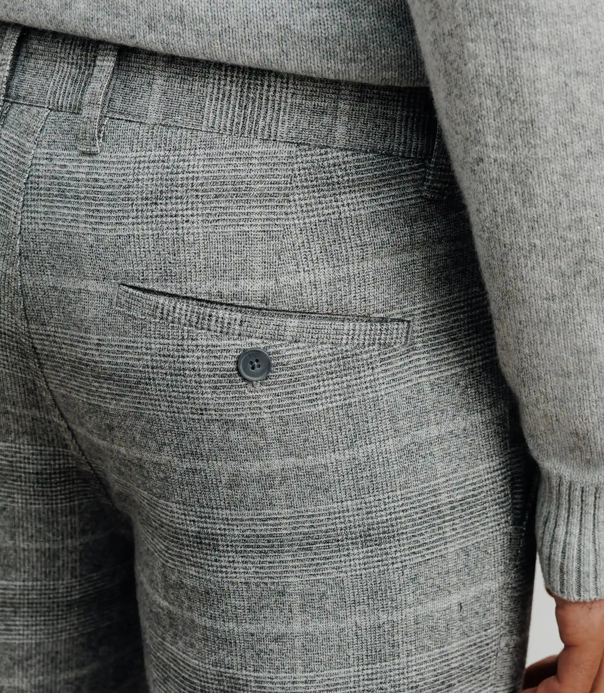 Pantalon carreaux gris chiné - IZAC