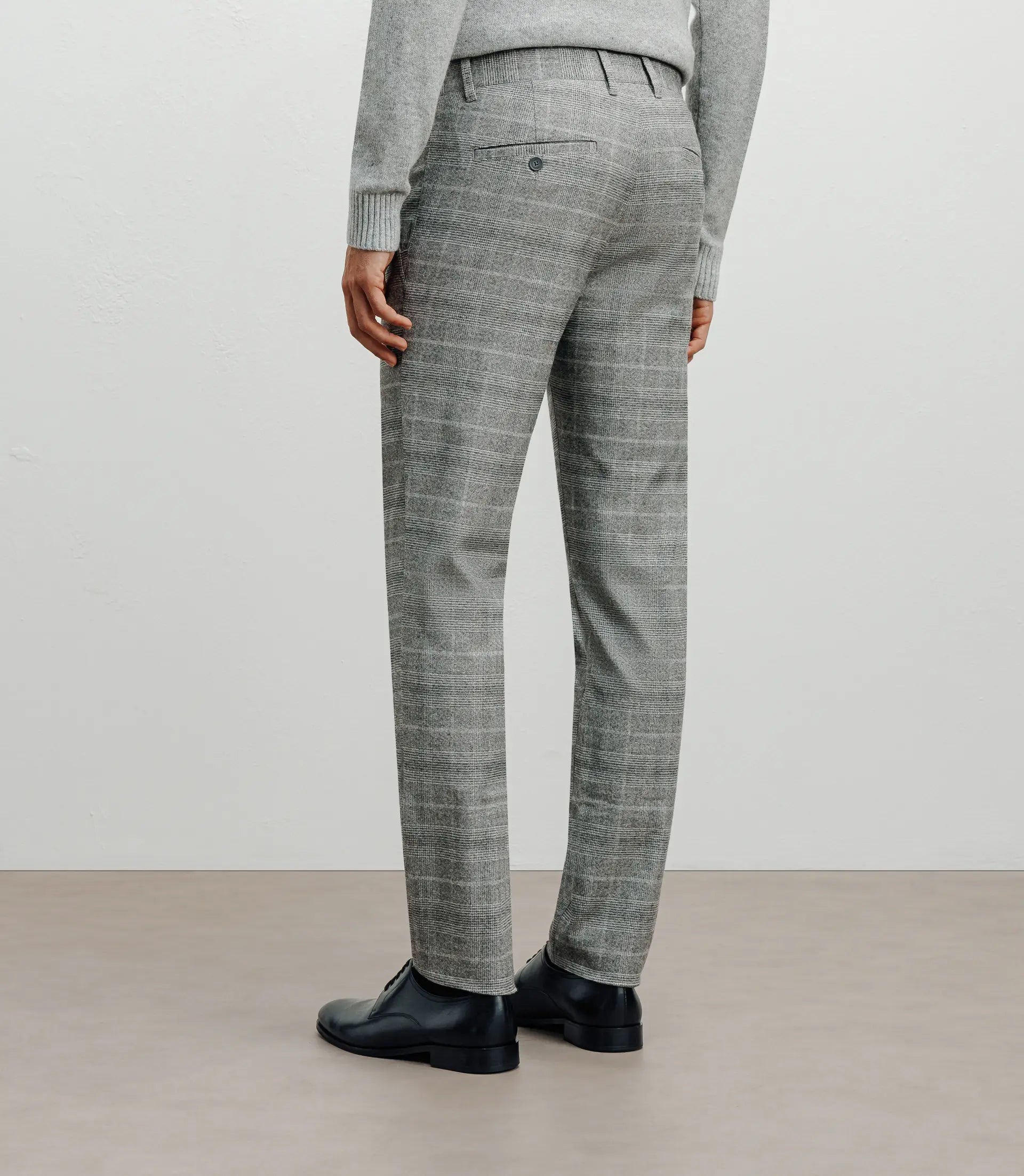 Pantalon carreaux gris chiné - IZAC