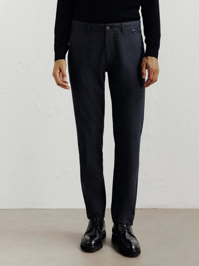 Pantalon carreaux marine - IZAC