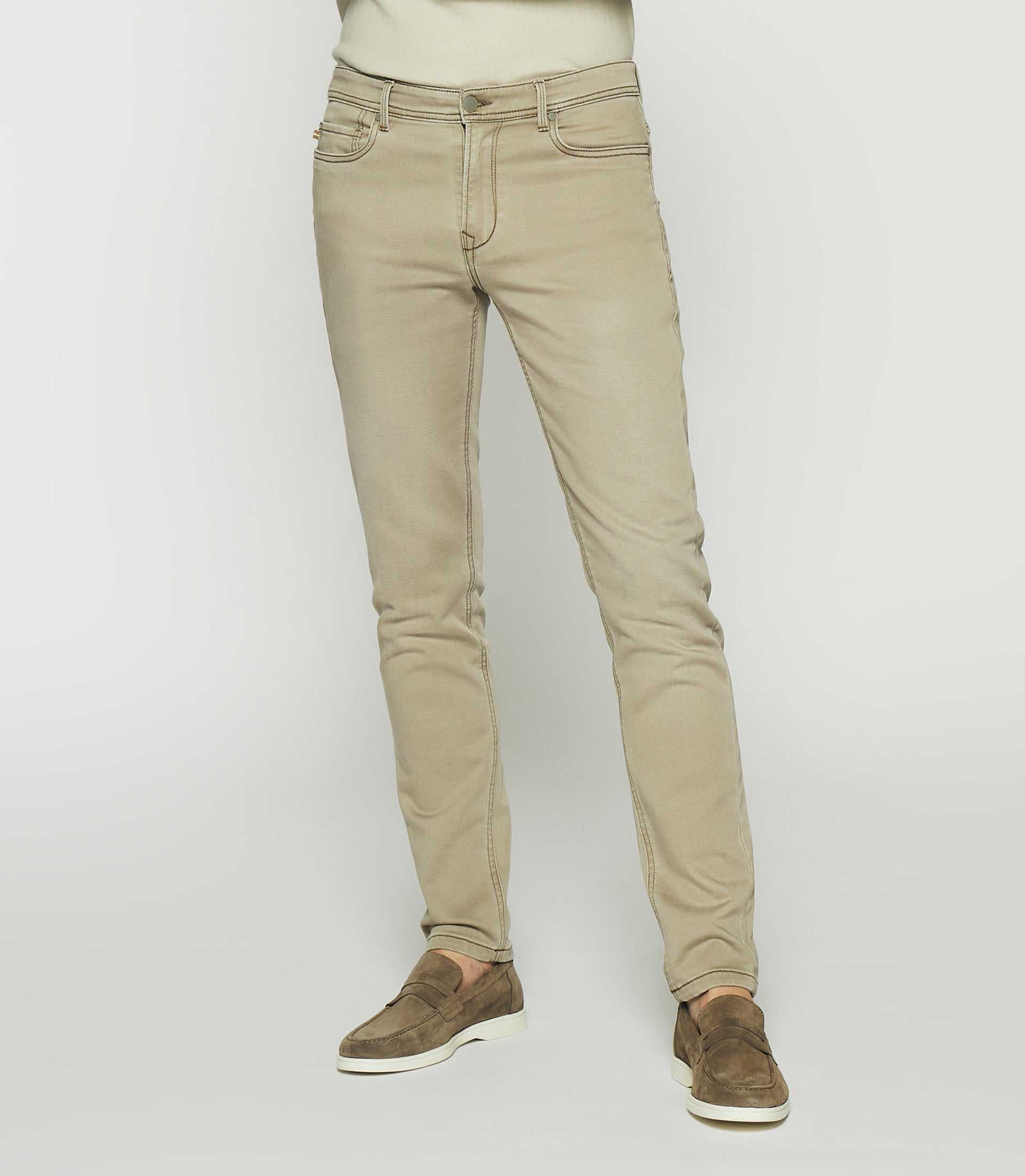 Beige super slim jeans