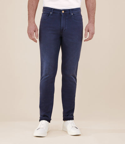 Jean 5 poches "jog" coupe slim marine - IZAC