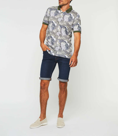 Polo manches courtes kaki et jaune "Gab" - IZAC