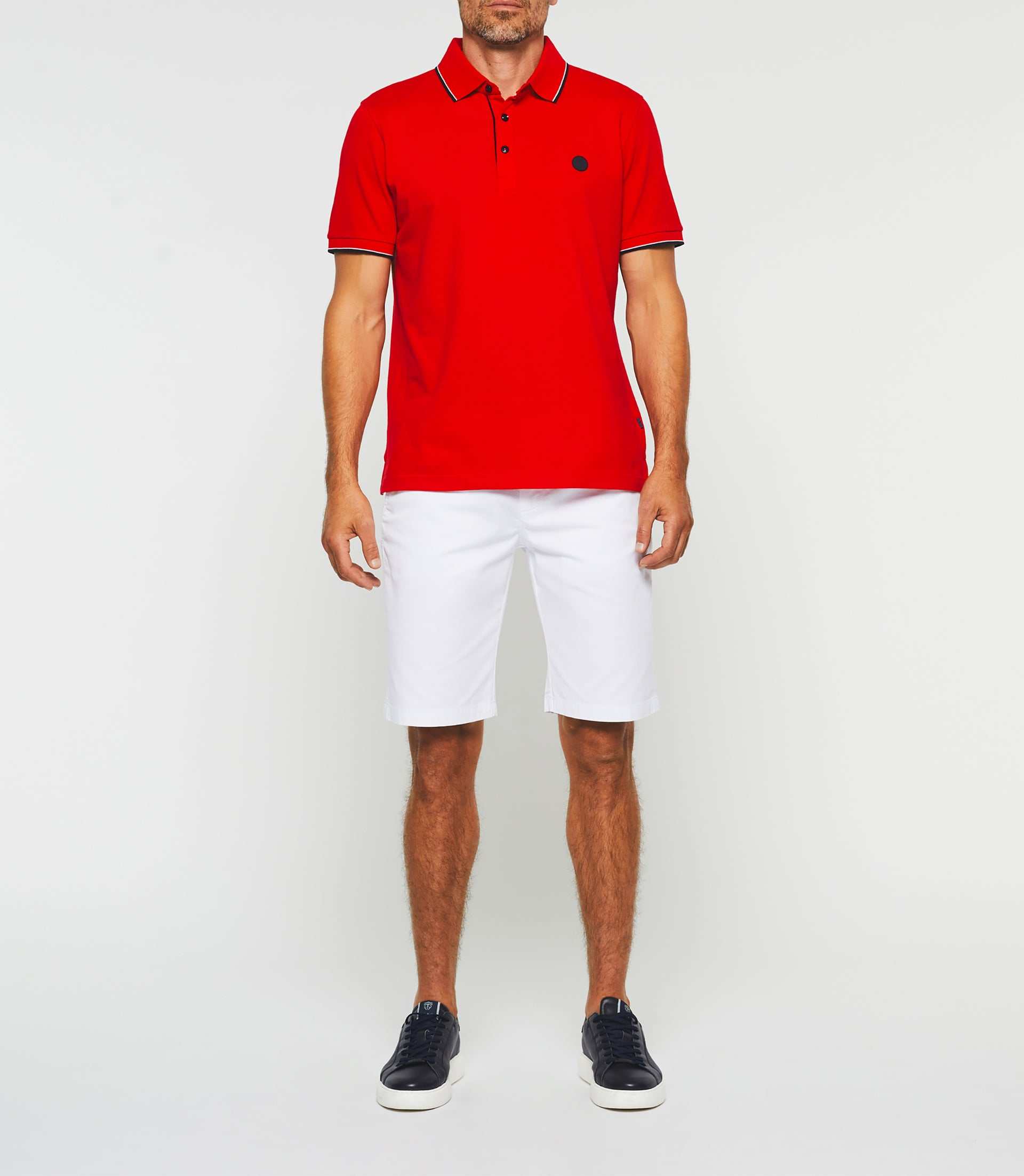 Polo manches courtes rouge "Gilles" - IZAC