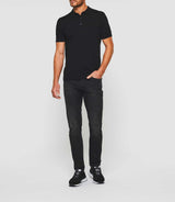 Greg" black short sleeve polo