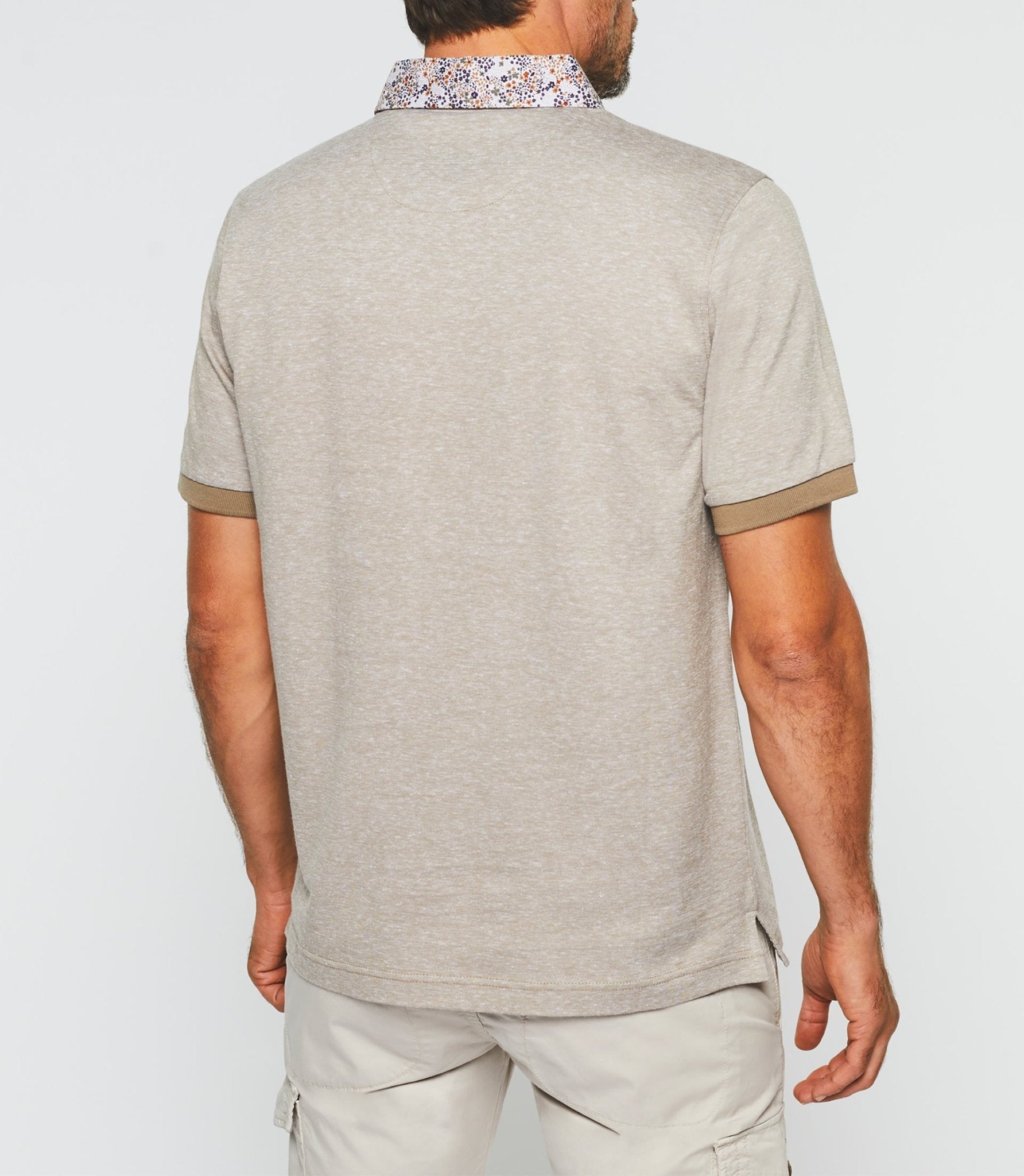 Polo manches courtes beige foncé "Guylaine" - IZAC