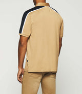 Plain polo short sleeves camel and navy GABIN