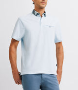 Polo with sky blue embroidery