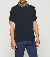 Plain polo with navy embroidery GAETHAN