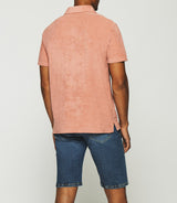 Plain terry cloth polo with pink pocket GAI