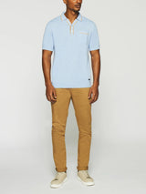 Polo uni avec poche bleu ciel GASTON - IZAC