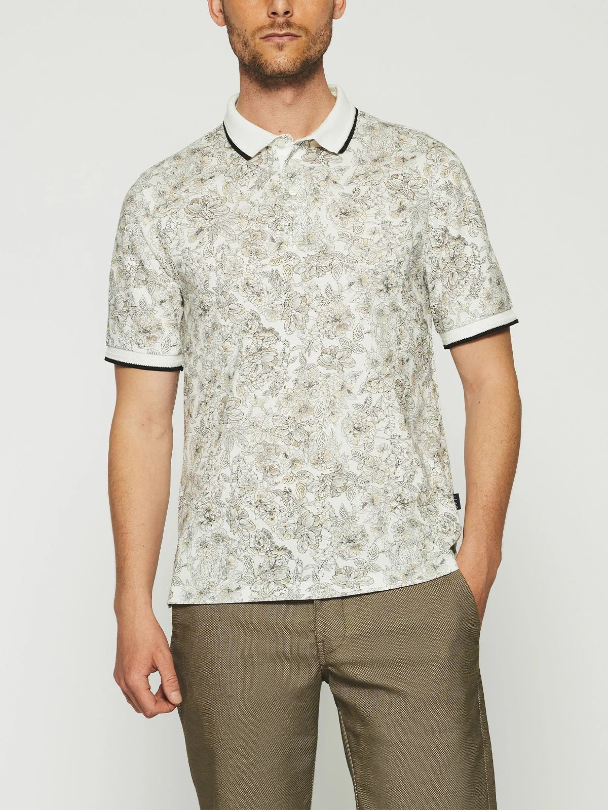 Polo à imprimé beige GEDEON - IZAC