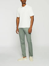 Polo uni en maille fantaisie blanc GEORGE